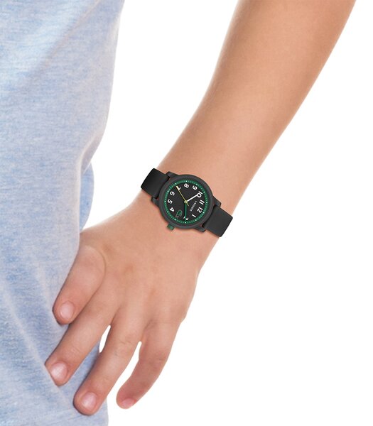 Horloge LACOSTE SPORT INSPIRED Kinderen 2030042 Analoog Behuizing MINERAAL Zwart Bracelette Silicone Zwart Boucle ardillon Etanchéiteiten 5BAR