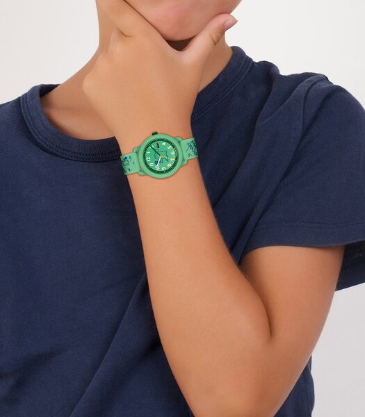 Horloge LACOSTE SPORT INSPIRED Kinderen 2030057 Analoog Behuizing MINERAAL Groen Bracelette Silicone Groen Boucle ardillon Etanchéiteiten 5BAR