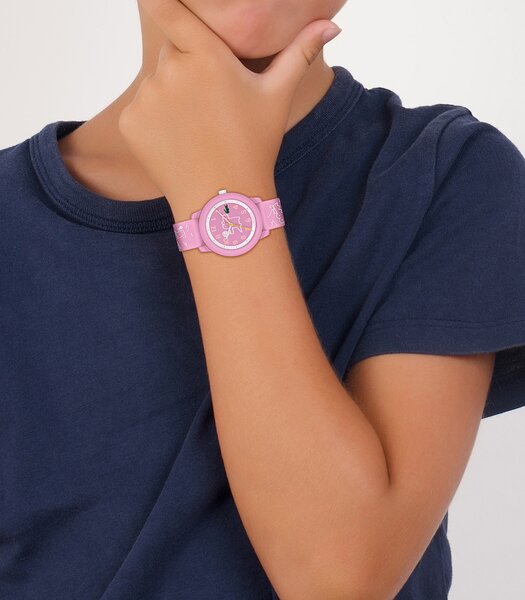 Horloge LACOSTE SPORT INSPIRED Kinderen 2030058 Analoog Behuizing MINERAAL Roze Bracelette Silicone Roze Boucle ardillon Etanchéiteiten 5BAR