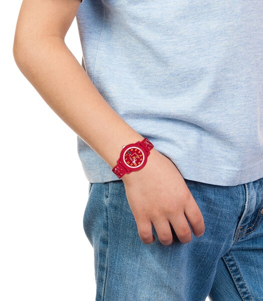 Horloge LACOSTE SPORT INSPIRED Kinderen 2030059 Analoog Behuizing MINERAAL Rood Bracelette Silicone Rood Boucle ardillon Etanchéiteiten 5BAR
