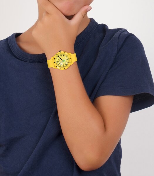 Horloge LACOSTE Kinderen 2030060 Analoog Behuizing MINERAAL Geel Bracelette Silicone Geel Etanchéiteiten 5BAR