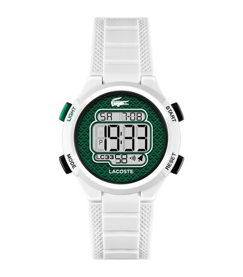 Horloge LACOSTE KIDS Kinderen 2030064 Analoog Behuizing MINERAAL Groen Bracelette Silicone Wit Etanchéiteiten 10BAR