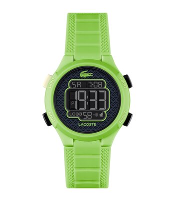 Horloge LACOSTE KIDS Kinderen 2030067 Analoog Behuizing MINERAAL Zwart Bracelette Silicone Groen Etanchéiteiten 10BAR