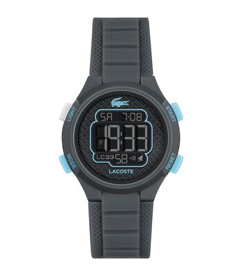 Horloge LACOSTE KIDS Kinderen 2030068 Analoog Behuizing MINERAAL Zwart Bracelette Silicone Zwart Etanchéiteiten 10BAR