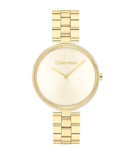 Horloge CALVIN KLEIN WATCHES GLEAM Dames 25100014 Analoog Behuizing MINERAAL Staal Bracelette Staal Geelgoudkleurig Boucle déployante Etanchéiteiten 3