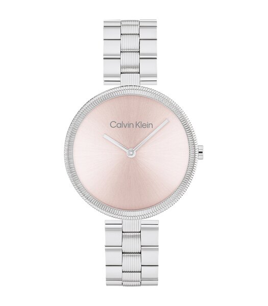 Horloge CALVIN KLEIN WATCHES GLEAM Dames 25100015 Analoog Behuizing MINERAAL Roze Bracelette Roestvrij staal Staal Boucle déployante Etanchéiteiten 3B