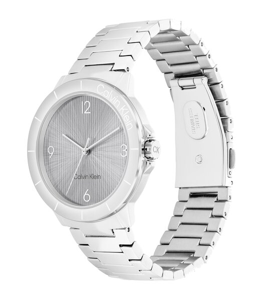 Horloge CALVIN KLEIN WATCHES VIVACIOUS Dames 25100022 Analoog Behuizing MINERAAL Grijs Bracelette Roestvrij staal Staal Boucle déployante Etanchéiteit