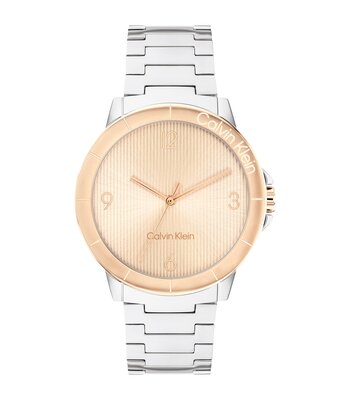 Horloge CALVIN KLEIN WATCHES VIVACIOUS Dames 25100025 Analoog Behuizing MINERAAL Roségoud Bracelette Roestvrij staal Staal Boucle déployante Etanchéit