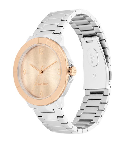Horloge CALVIN KLEIN WATCHES VIVACIOUS Dames 25100025 Analoog Behuizing MINERAAL Roségoud Bracelette Roestvrij staal Staal Boucle déployante Etanchéit