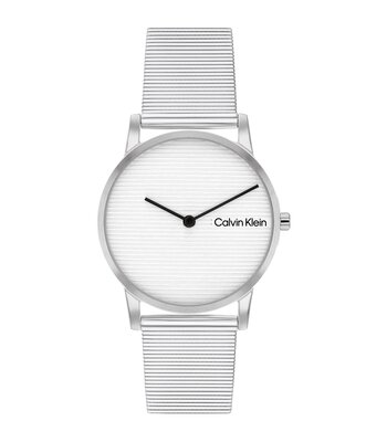 Horloge CALVIN KLEIN WATCHES CK FEEL Dames 25100033 Analoog Behuizing MINERAAL Zilverkleurig Bracelette Roestvrij staal Staal Boucle déployante Etanch