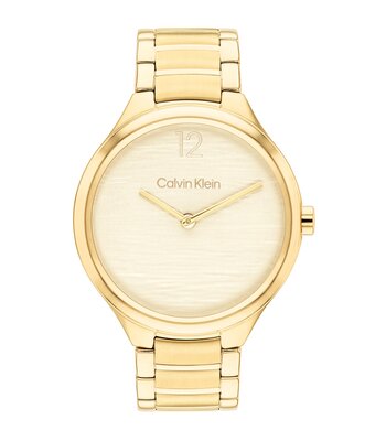 Horloge CALVIN KLEIN WATCHES DELIGHT Dames 25100048 Analoog Behuizing MINERAAL Geelgoud Bracelette Staal Geelgoudkleurig Etanchéiteiten 3BAR