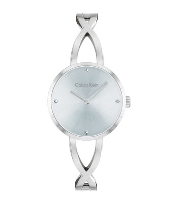 Horloge CALVIN KLEIN WATCHES SCULPTED EMBRACE Dames 25100058 Analoog Behuizing MINERAAL Blauw Bracelette Roestvrij staal Staal Etanchéiteiten 3BAR