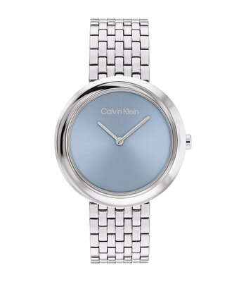 Horloge CALVIN KLEIN WATCHES TWISTED BEZEL Dames 25100065 Analoog Behuizing MINERAAL Blauw Bracelette Roestvrij staal Staal Etanchéiteiten 3BAR