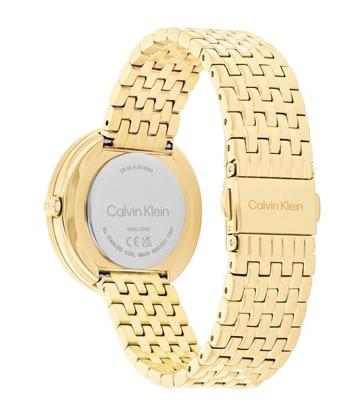 Horloge CALVIN KLEIN WATCHES TWISTED BEZEL Dames 25100066 Analoog Behuizing MINERAAL Groen Bracelette Staal Geelgoudkleurig Etanchéiteiten 3BAR