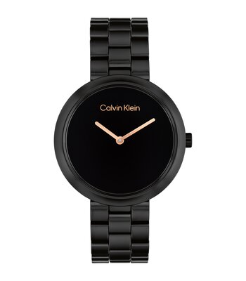 Horloge CALVIN KLEIN WATCHES CK PURE Dames 25100075 Analoog Behuizing MINERAAL Zwart Bracelette KERAMIEK Zwart Etanchéiteiten 3BAR