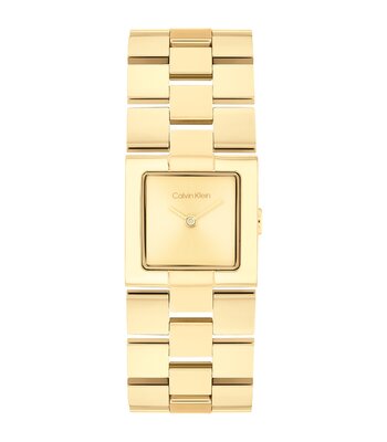 Horloge CALVIN KLEIN WATCHES CK MERIDIAN Dames 25100089 Analoog Behuizing MINERAAL Geelgoud Bracelette Staal Geelgoudkleurig Etanchéiteiten 3BAR