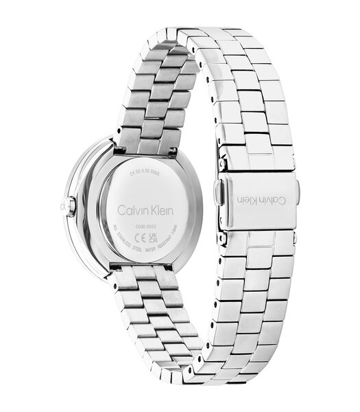 Montre CALVIN KLEIN WATCHES TWISTED BEZEL Femme 25100093 Analogue Cadran MINERAL Argenté Bracelet Acier inoxydable Acier Etanchéité 3BAR