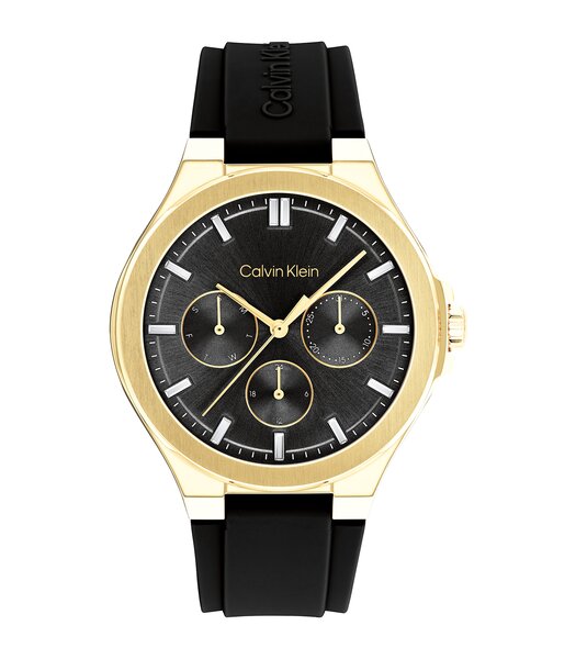 Horloge CALVIN KLEIN WATCHES VIBRANCY Dames 25100107 Analoog Behuizing MINERAAL Zwart Bracelette Silicone Zwart Etanchéiteiten 3BAR