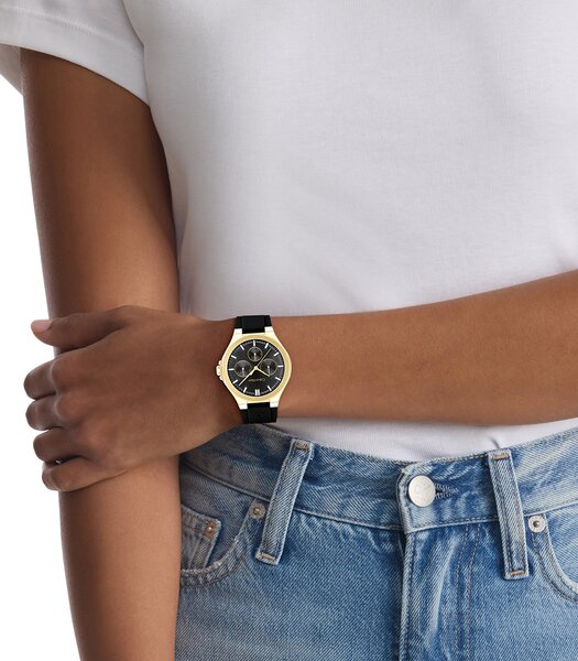 Horloge CALVIN KLEIN WATCHES VIBRANCY Dames 25100107 Analoog Behuizing MINERAAL Zwart Bracelette Silicone Zwart Etanchéiteiten 3BAR