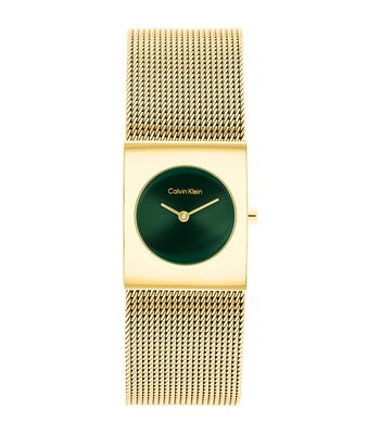 Horloge CALVIN KLEIN WATCHES CK PULSE Dames 25100136 Analoog Behuizing MINERAAL Groen Bracelette Staal Geelgoudkleurig Etanchéiteiten 3BAR