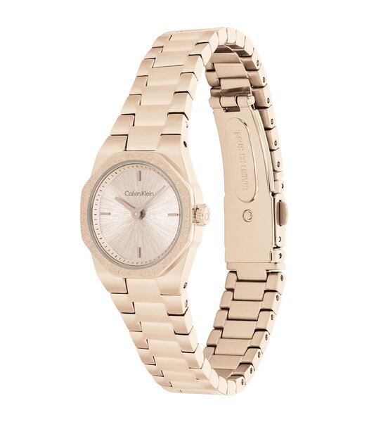 Horloge CALVIN KLEIN WATCHES GEOMETRIC ELEGANCE Dames 25100144 Analoog Behuizing MINERAAL Beige Bracelette Staal Geelgoudkleurig Etanchéiteiten 3BAR