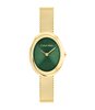 Horloge CALVIN KLEIN WATCHES TWISTED BEZEL Dames 25100152 Analoog Behuizing MINERAAL Groen Bracelette Staal Geelgoudkleurig Etanchéiteiten 3BAR