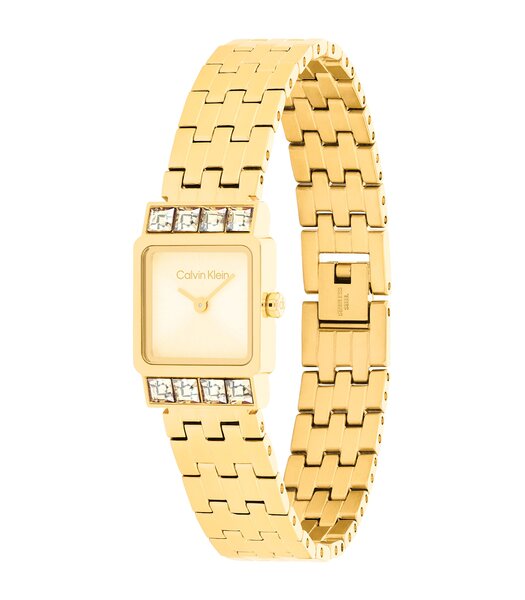 Horloge CALVIN KLEIN WATCHES POISE Dames 25100162 Analoog Behuizing MINERAAL Geelgoud Bracelette Staal Geelgoudkleurig Etanchéiteiten 3BAR
