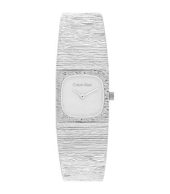 Horloge CALVIN KLEIN WATCHES SOPHISTICATED SQUARE Dames 25100177 Analoog Behuizing MINERAAL Zilverkleurig Bracelette Roestvrij staal Staal Etanchéitei
