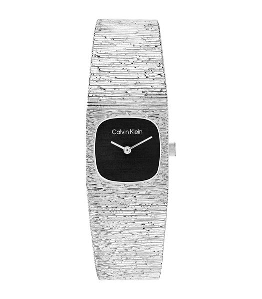 Horloge CALVIN KLEIN WATCHES SOPHISTICATED SQUARE Dames 25100181 Analoog Behuizing Mineraal Zwart Bracelette Roestvrij staal Staal Etanchéiteiten 3 AT
