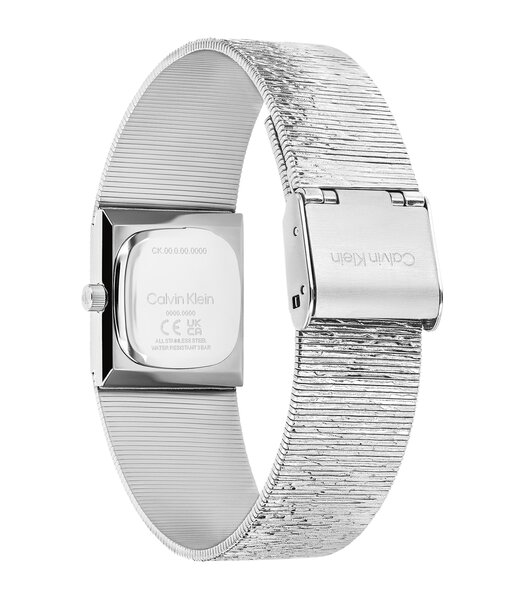 Horloge CALVIN KLEIN WATCHES SOPHISTICATED SQUARE Dames 25100181 Analoog Behuizing Mineraal Zwart Bracelette Roestvrij staal Staal Etanchéiteiten 3 AT