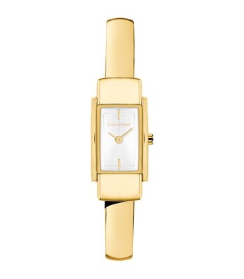 Montre CALVIN KLEIN WATCHES MODERNE Femme 25100184 Analogique Cadran Minéral Blanc Bracelet Acier inoxydable Acier / or jaune Etanchéité 3 ATM