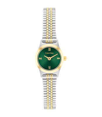 Horloge CALVIN KLEIN WATCHES CK CONTEMPORARY Dames 25100202 Analoog Behuizing MINERAAL Groen Bracelette Roestvrij staal Staal / geelgoudkleurig Etanch