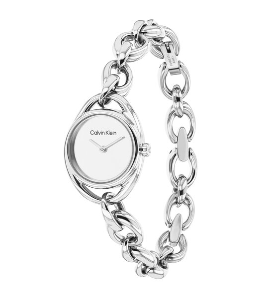 Horloge CALVIN KLEIN WATCHES CK PURE LINK Vrouw 25100210 Analoog Behuizing Mineraal Zilverkleurig Armband Roestvrij staal Staal Waterdichtheid 3 ATM