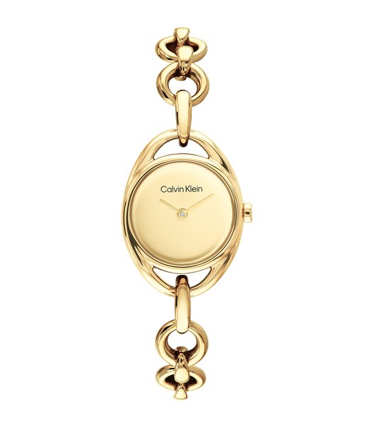 Montre CALVIN KLEIN WATCHES CK PURE LINK Femme 25100211 Analogique Cadran Minéral Doré Bracelet Acier inoxydable Acier / or jaune Etanchéité 3 ATM