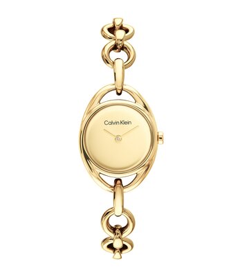 Montre CALVIN KLEIN WATCHES CK PURE LINK Femme 25100211 Analogique Cadran Minéral Doré Bracelet Acier inoxydable Acier / or jaune Etanchéité 3 ATM
