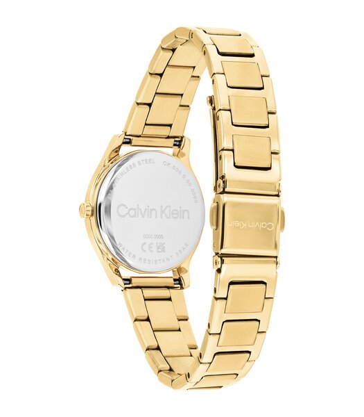Horloge CALVIN KLEIN WATCHES SCULPTED ESSENTIALS Vrouw 25100214 Analoog Behuizing Mineraal Wit Armband Roestvrij staal Geel goud Waterdichtheid 3 ATM