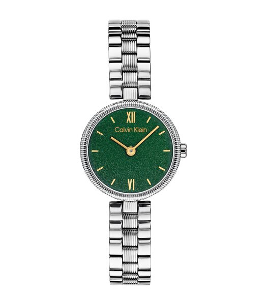 Horloge CALVIN KLEIN WATCHES GLEAM Dames 25100224 Analoog Behuizing Mineraal Groen Bracelette Roestvrij staal Staal Etanchéiteiten 3 ATM