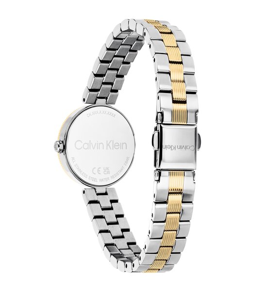 Horloge CALVIN KLEIN WATCHES GLEAM Dames 25100226 Analoog Behuizing Mineraal Wit Bracelette Roestvrij staal Staal Etanchéiteiten 3 ATM