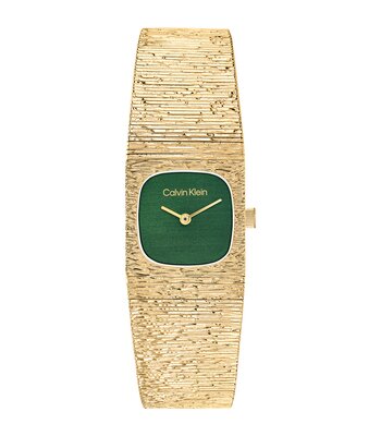 Montre CALVIN KLEIN WATCHES SOPHISTICATED SQUARE Femme 25100228 Analogique Cadran Minéral Vert Bracelet Acier inoxydable Acier / or jaune Etanchéité 3