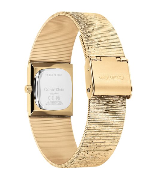 Horloge CALVIN KLEIN WATCHES SOPHISTICATED SQUARE Dames 25100228 Analoog Behuizing Mineraal Groen Bracelette Roestvrij staal Staal / geelgoudkleurig E
