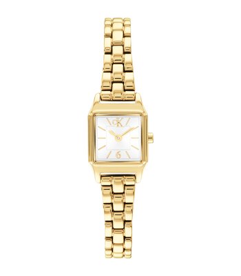 Horloge CALVIN KLEIN WATCHES SOFT FORM Vrouw 25100233 Analoog Behuizing Mineraal Wit Armband Roestvrij staal Staal / geel goud Waterdichtheid 3 ATM