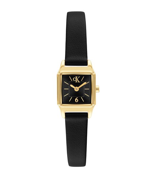 Montre CALVIN KLEIN WATCHES SOFT FORM Femme 25100236 Analogique Cadran Minéral Noir Bracelet Cuir Noir Etanchéité 3 ATM