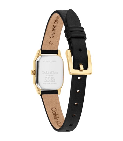 Montre CALVIN KLEIN WATCHES SOFT FORM Femme 25100236 Analogique Cadran Minéral Noir Bracelet Cuir Noir Etanchéité 3 ATM