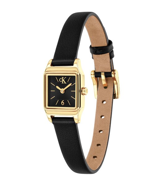 Montre CALVIN KLEIN WATCHES SOFT FORM Femme 25100236 Analogique Cadran Minéral Noir Bracelet Cuir Noir Etanchéité 3 ATM