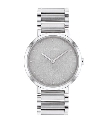 Horloge CALVIN KLEIN WATCHES OPEN LINK Dames 25200085 Analoog Behuizing MINERAAL Zilverkleurig Bracelette Roestvrij staal Staal Boucle déployante Etan