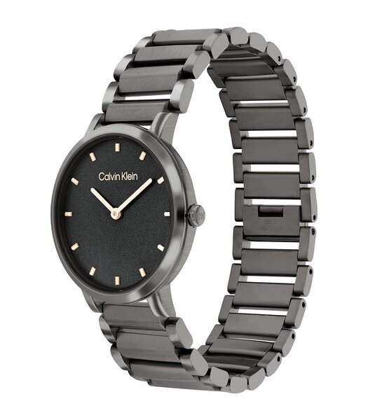 Montre CALVIN KLEIN WATCHES OPEN LINK Femme 25200088 Analogue Cadran MINERAL Gris Bracelet Acier Gris Boucle déployante Etanchéité 3BAR