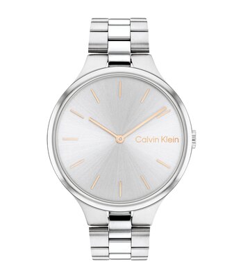 Horloge CALVIN KLEIN WATCHES TIMELESS Dames 25200128 Analoog Behuizing Mineraal Staal Bracelette Roestvrij staal Staal Boucle déployante Etanchéiteite
