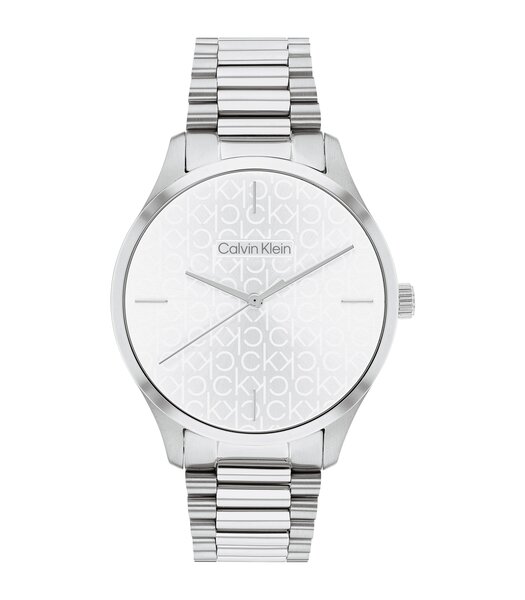 Horloge CALVIN KLEIN WATCHES CK ICONIC Dames 25200168 Analoog Behuizing MINERAAL Zilverkleurig Bracelette Roestvrij staal Staal Boucle déployante Etan