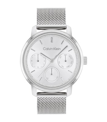 Horloge CALVIN KLEIN WATCHES SHIMMER Dames 25200180 Analoog Behuizing MINERAAL Grijs Bracelette Roestvrij staal Staal Boucle déployante Etanchéiteiten