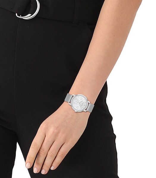 Horloge CALVIN KLEIN WATCHES SHIMMER Dames 25200180 Analoog Behuizing MINERAAL Grijs Bracelette Roestvrij staal Staal Boucle déployante Etanchéiteiten